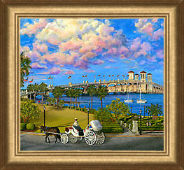 framed bayfront st augustine canvas print