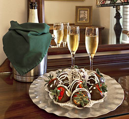 chocolate covered strawberries and champagne
