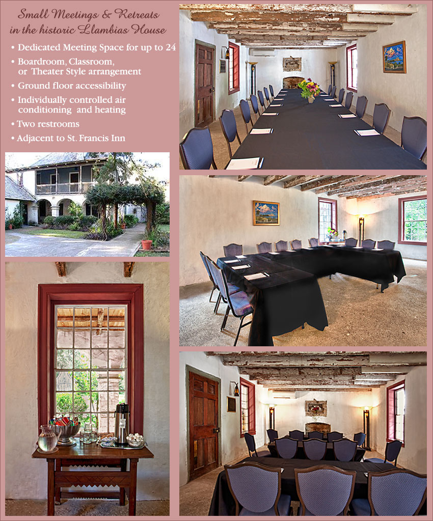 Meeting space is conveniently located adjacent to the main Inn, in the historic Llambias House